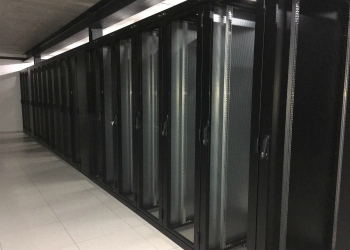 Rack section with network gear